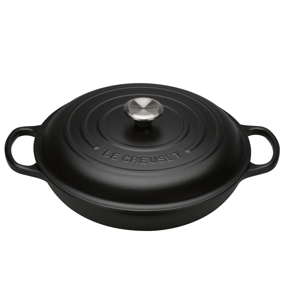 Le Creuset Signature Cast Iron Shallow Casserole Dish - 30cm - Satin Black Image 1