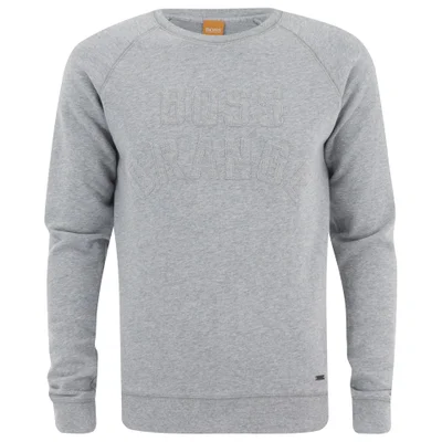 BOSS Orange Men's Wilkens Branded Crew Sweatshirt - Grey