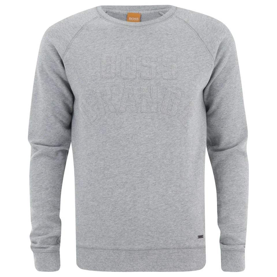 BOSS Orange Men's Wilkens Branded Crew Sweatshirt - Grey Image 1