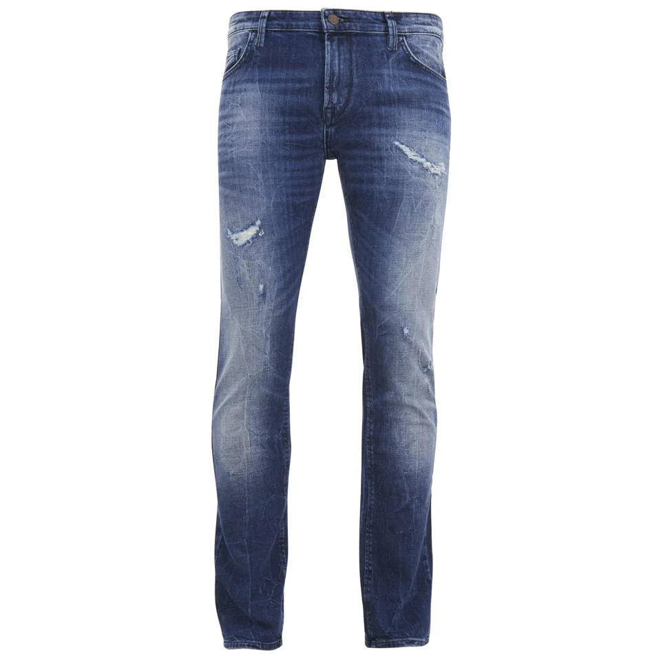 BOSS Orange Men's Tapered Fit Worn Detail Denim Jeans - 429 Blue Image 1