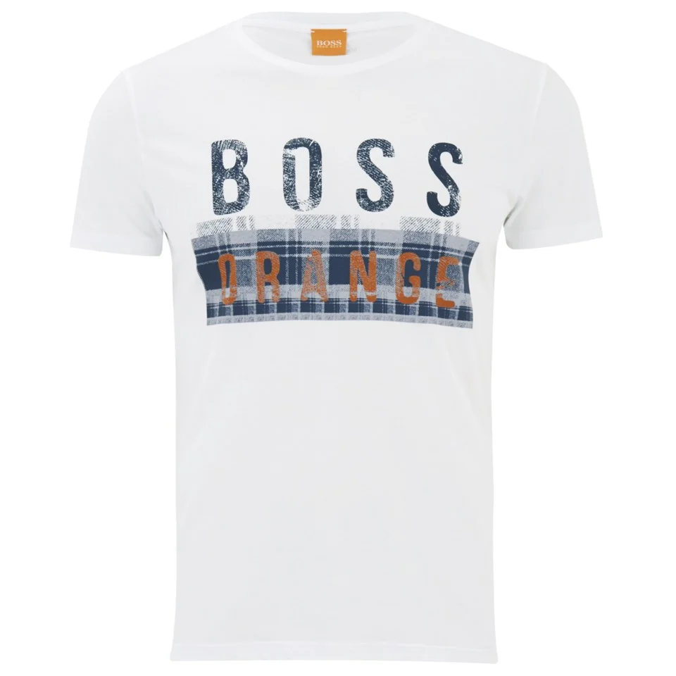 BOSS Orange Men's Taiwo Printed Crew Neck T-Shirt - White Image 1