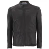 BOSS Orange Men's Jelon Zipped Biker Leather Jacket - Grey - Image 1