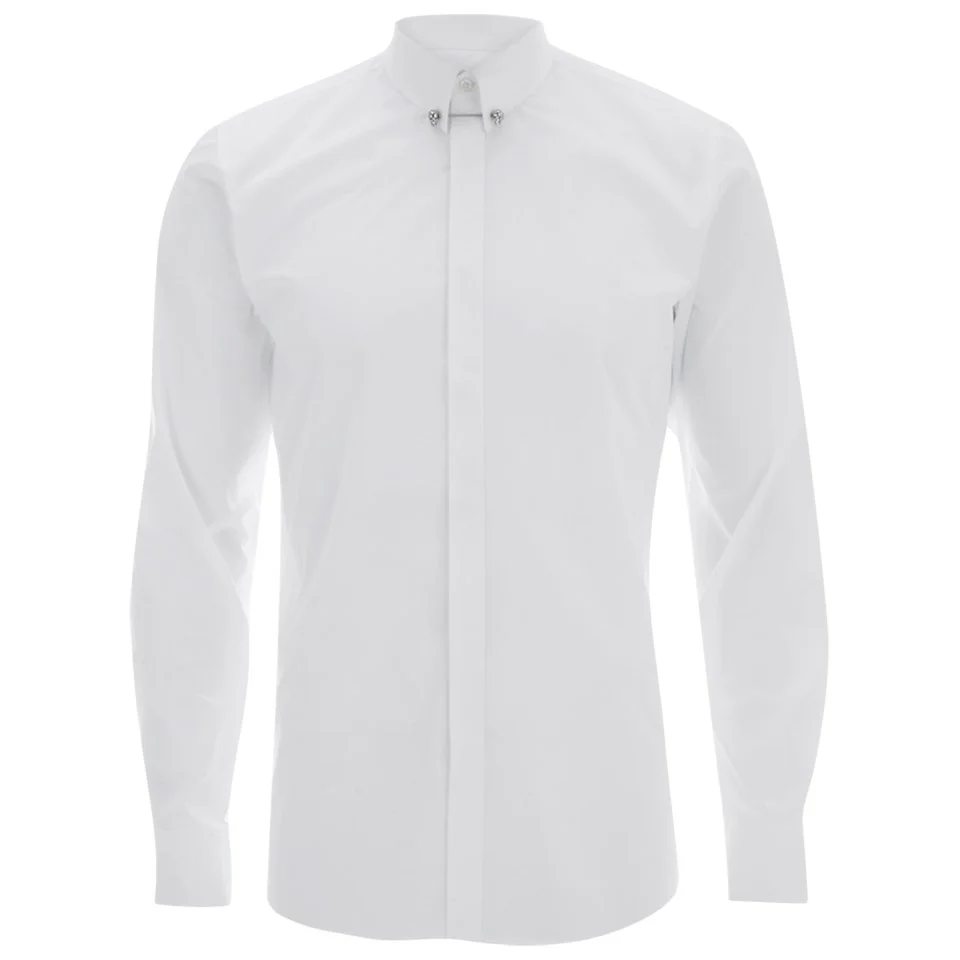 HUGO Men's Enzel Long Sleeve Shirt with Skull Collar-Bar Shirt - White Image 1