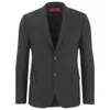 HUGO Men's Abrino Leather Elbow-Patch Suit Jacket - Charcoal - Image 1