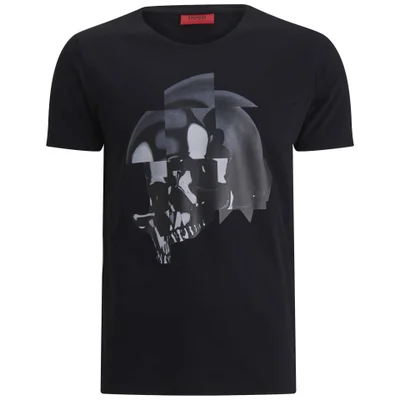 HUGO Men's Dull Broken-Skull Graphic T-Shirt - Black