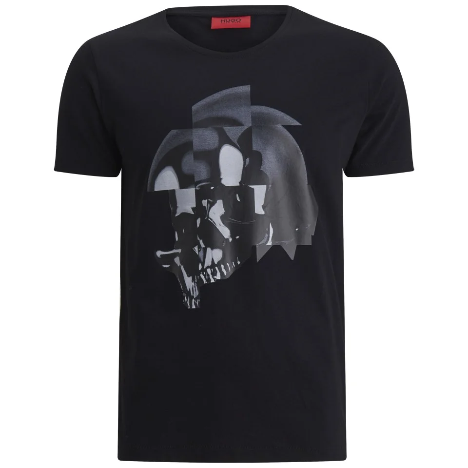 HUGO Men's Dull Broken-Skull Graphic T-Shirt - Black Image 1