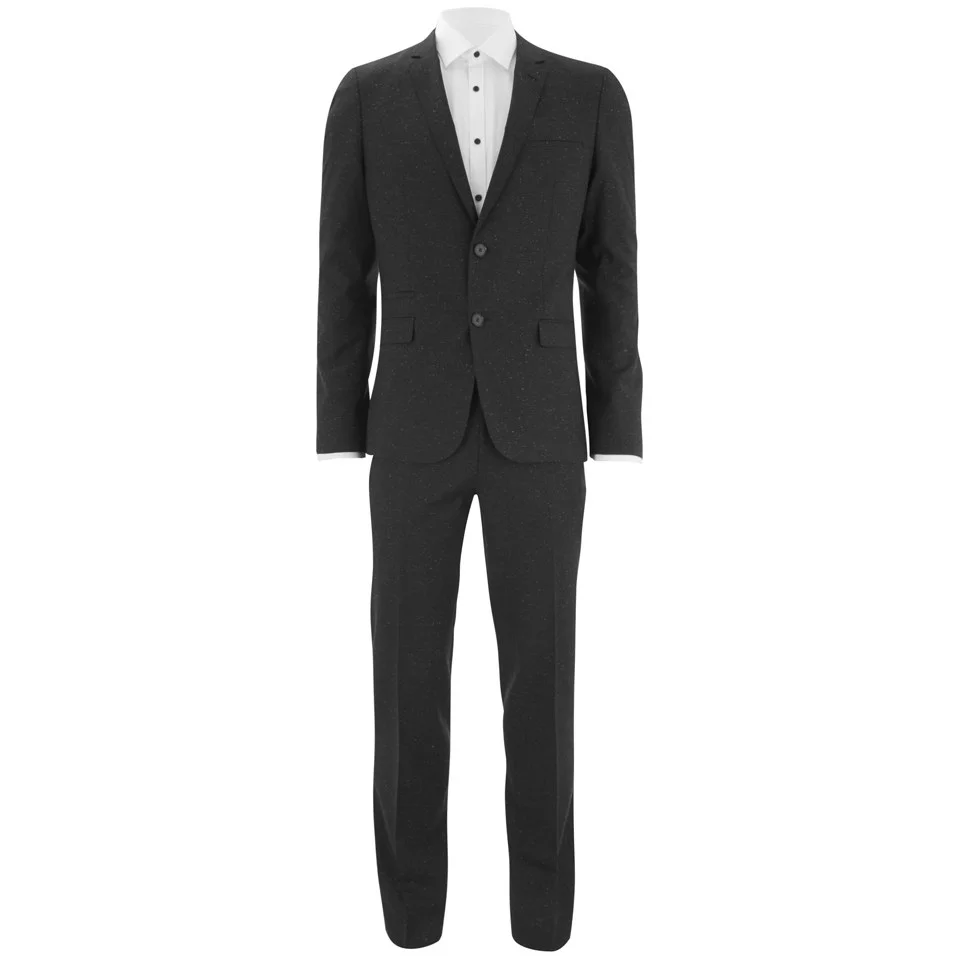 HUGO Men's Extra-Slim Fit White-Fleck 2-Piece Suit - Black/White Fleck Image 1