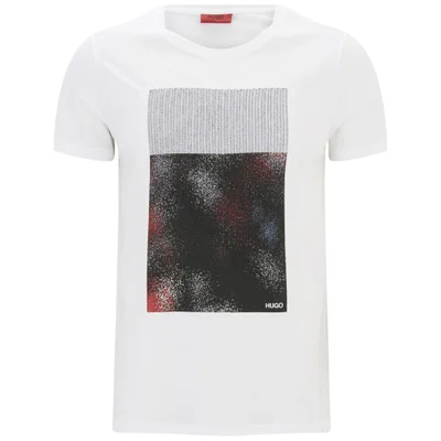 HUGO Men's Dabstract Embroidered Graphic T-Shirt - White