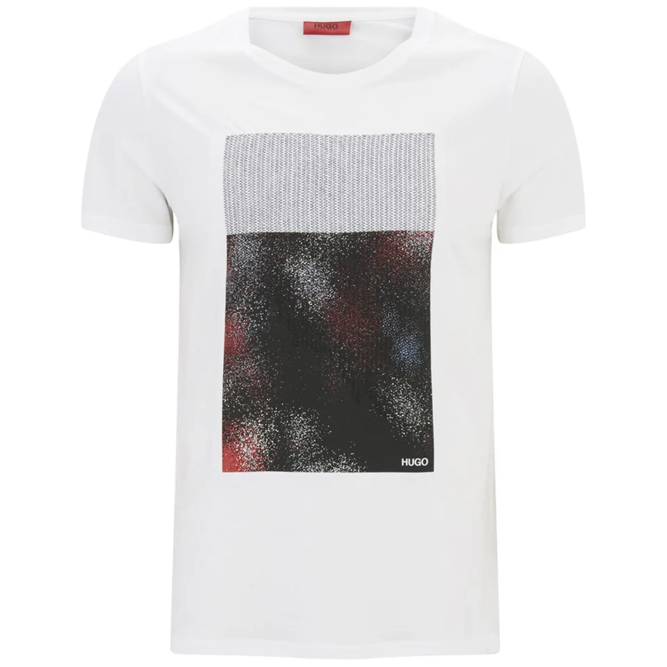 HUGO Men's Dabstract Embroidered Graphic T-Shirt - White Image 1