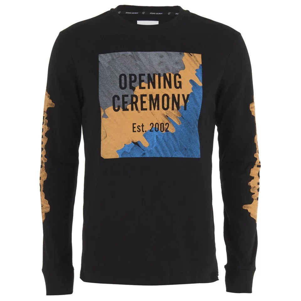 Opening Ceremony Men's Marker Logo Long Sleeve T-Shirt - Black/Multi Image 1