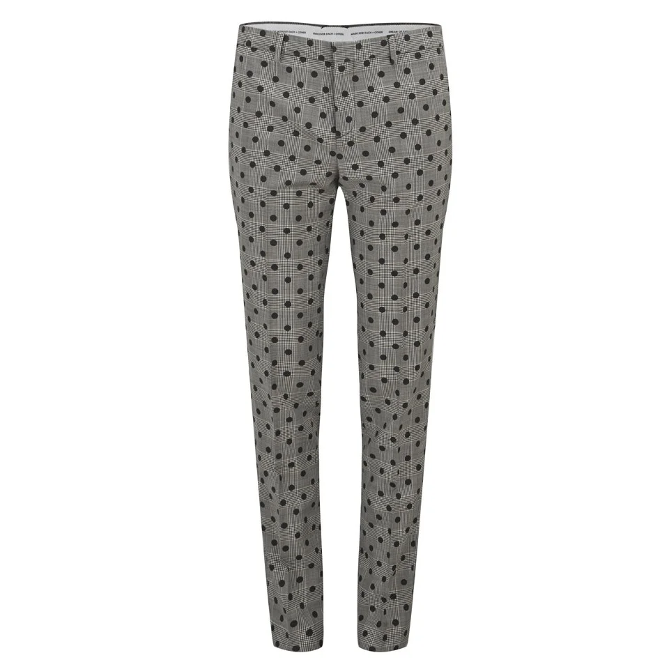 Each X Other Women's Pince of Wales with Polka Dots Print Pants - Black/White Image 1