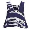 C/MEO COLLECTIVE Women's Sidelines Top - Blue Paint Print - Image 1