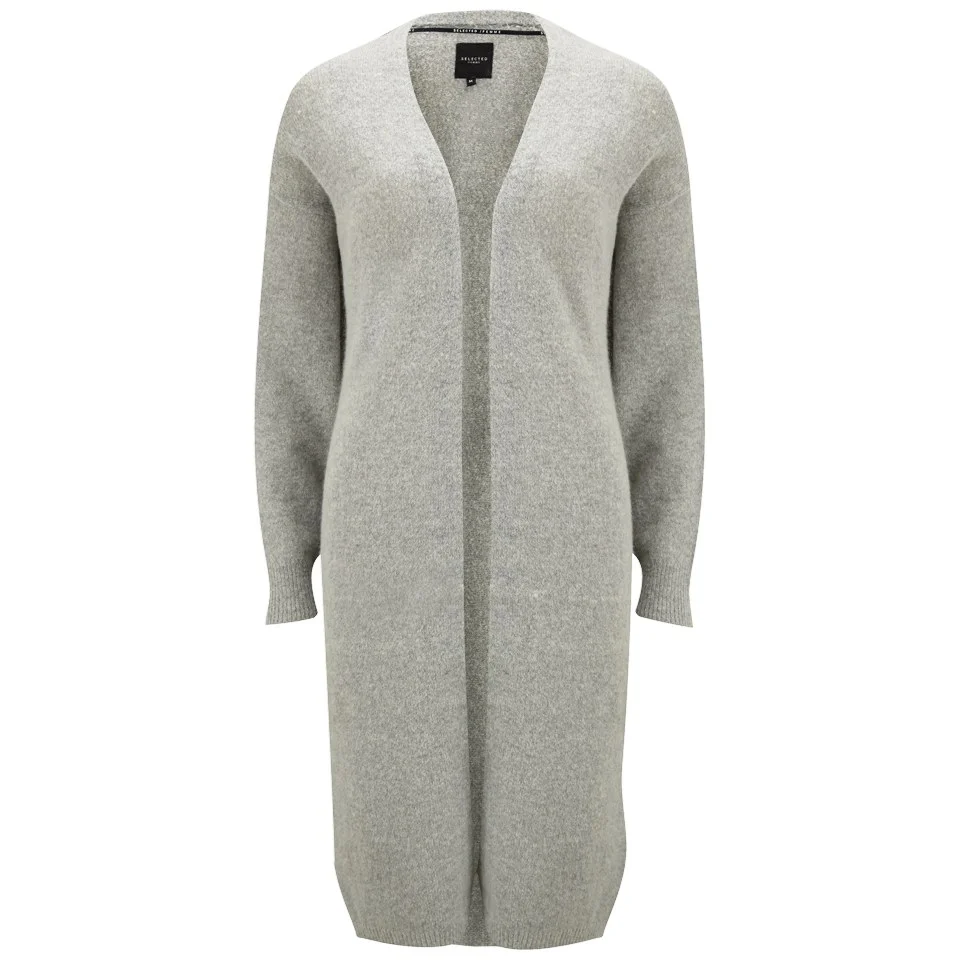 Selected Femme Women's Dita Knitted Cardigan - Light Grey Melange Image 1