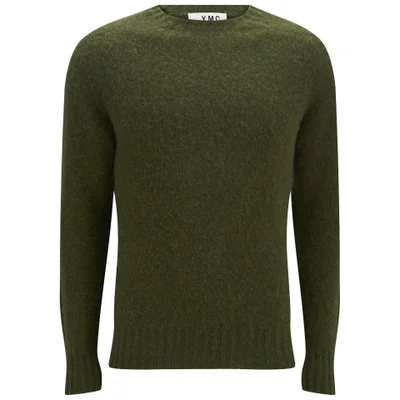 YMC Men's Geelong Brushed Wool Knitted Jumper - Exclusive to Coggles - Loden