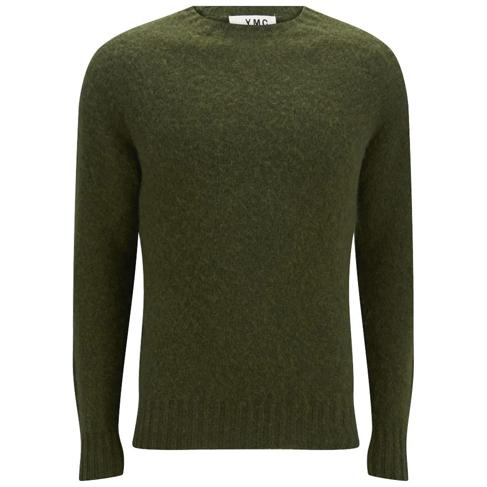 YMC Men's Geelong Brushed Wool Knitted Jumper - Exclusive to Coggles - Loden Image 1