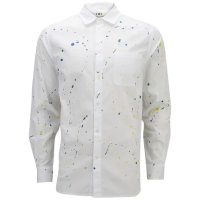 YMC Men's Paint Flick Long Sleeve Shirt - White