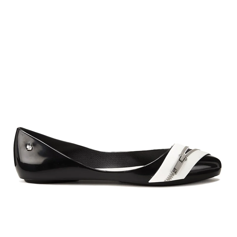 Karl Lagerfeld for Melissa Women's Trippy Zip Pointed Ballet Flats - Black Contrast Image 1