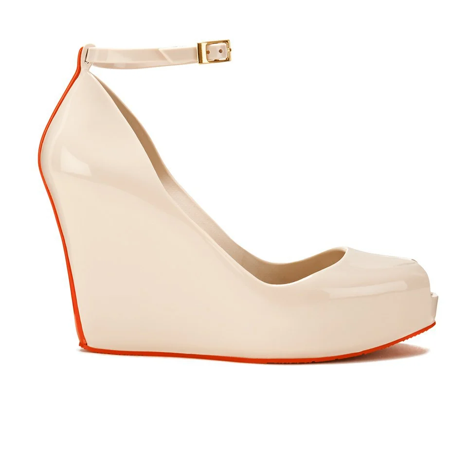 Melissa Women's Patchuli 14 Stripe Wedges - Cream Red Image 1