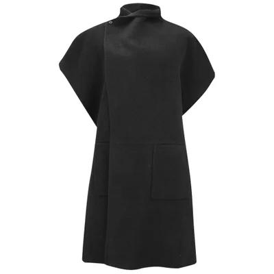 Tibi Women's Reversable Double Faced Wool Angora Coat - Black
