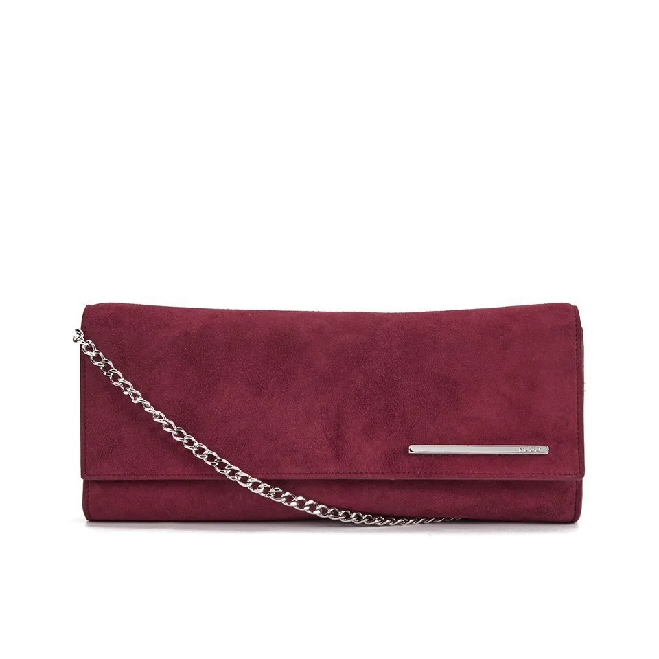 HUGO Women's Peonee Suede Clutch Bag - Medium Red Image 1