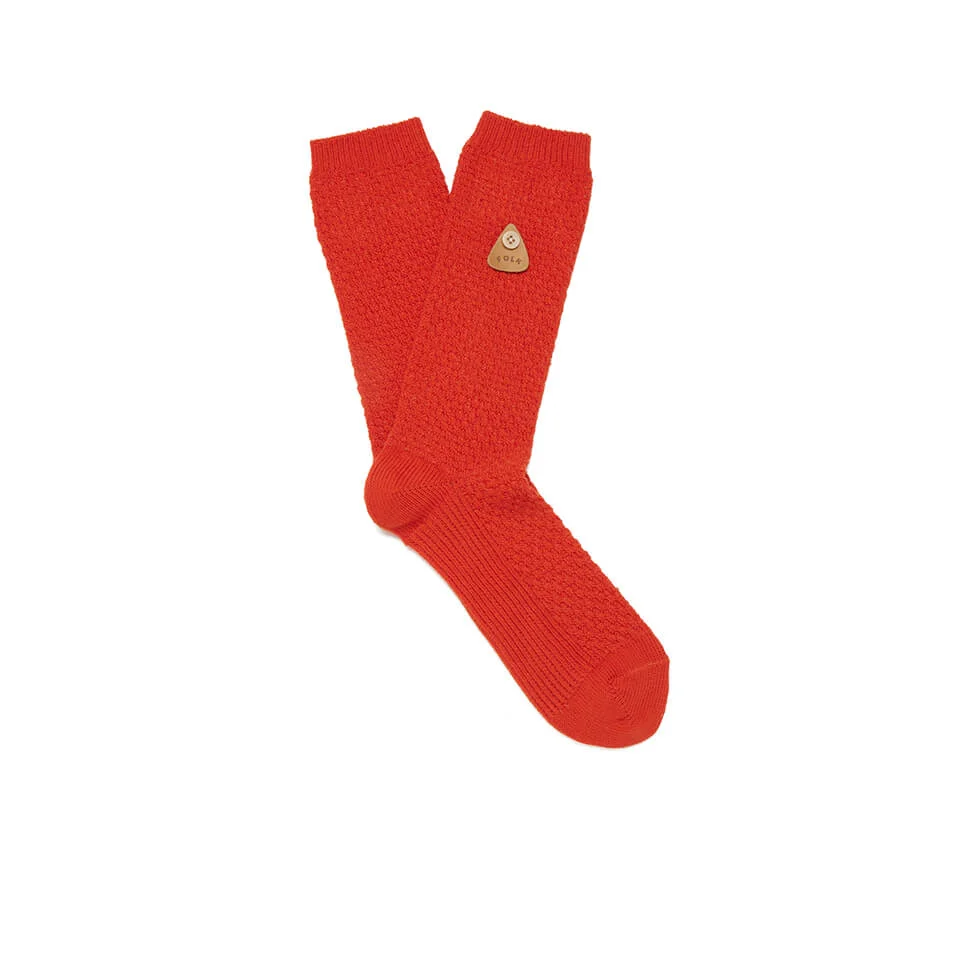 Folk Men's Plain Socks - Red Image 1