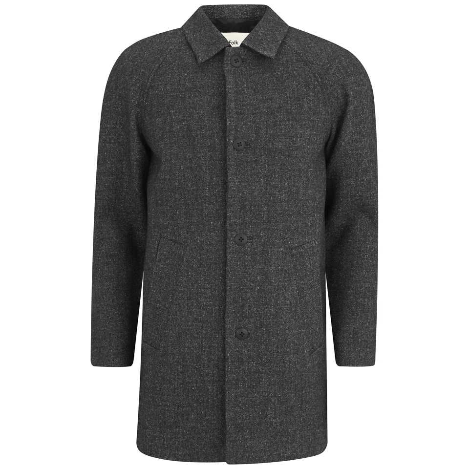 Folk Men's Buttoned Coat - Charcoal Image 1