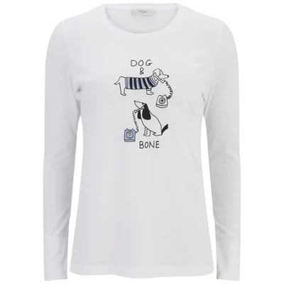 Paul by Paul Smith Women's Dog and Bone Long Sleeve T-Shirt - White