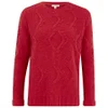 Barbour Womens Kirkby Cable Crew Jumper - Red - Image 1