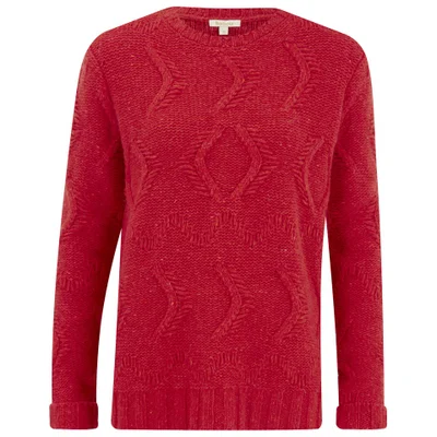 Barbour Womens Kirkby Cable Crew Jumper - Red