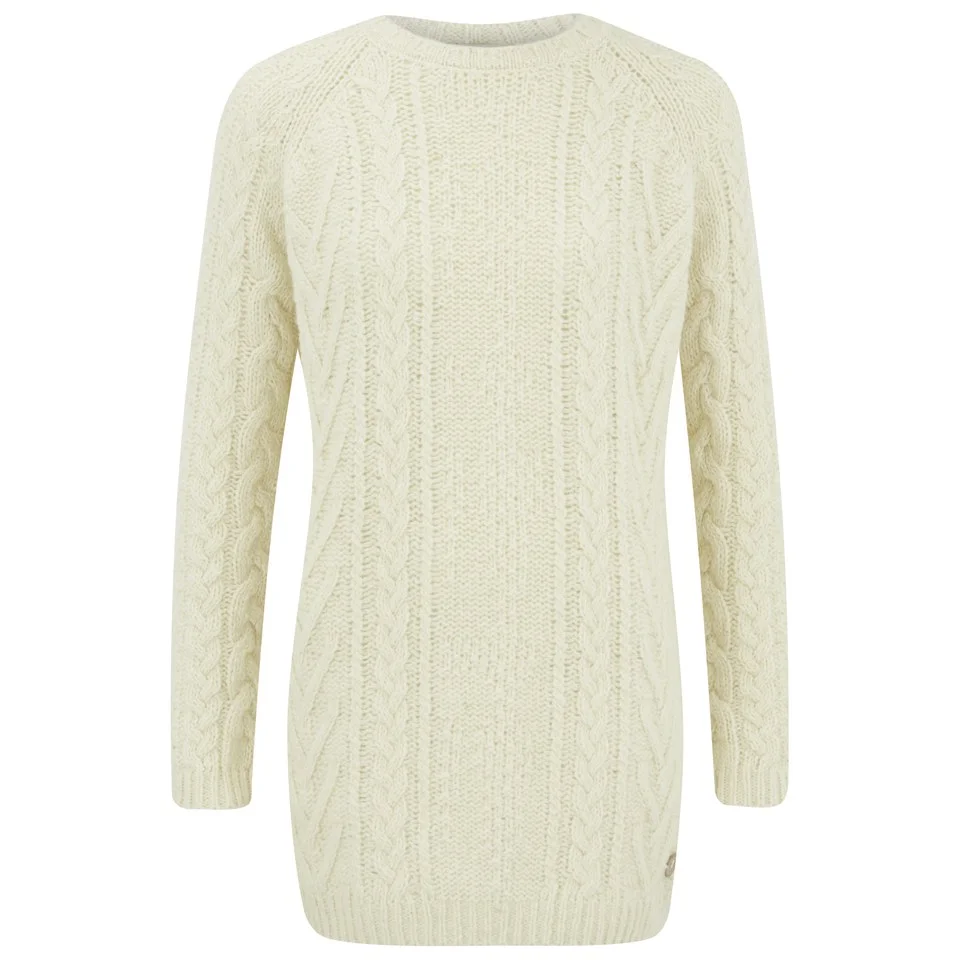 Barbour Women's Kirkby Cable Crew Jumper - Vanilla Image 1