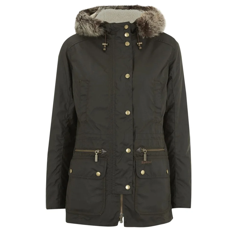Barbour Women's Kelsall Wax Parka - Olive/Classic Image 1