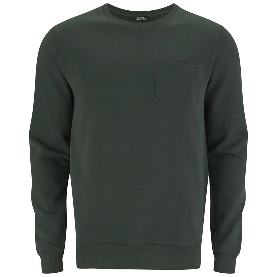 A.P.C. Men's Jack Pocket Sweatshirt - Green Image 1