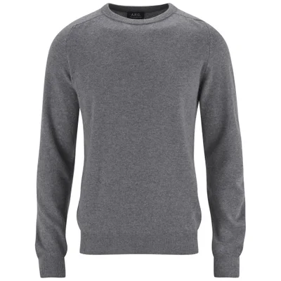 A.P.C. Men's Pull Carl Wool and Cashmere Crew Knitted Jumper - Grey
