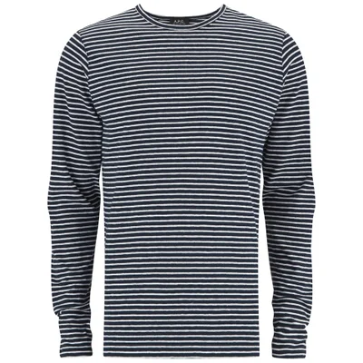 A.P.C. Men's Breton Stripe Long Sleeve T-Shirt - Navy