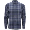 A.P.C. Men's Checked Long Sleeved Shirt - Blue - Image 1