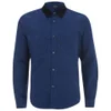 A.P.C. Men's Gary Cotton and Linen Long Sleeve Shirt - Blue - Image 1