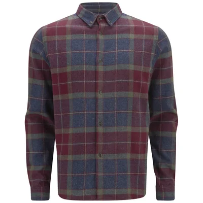 A.P.C. Men's Button Down Checked Long Sleeve Shirt - Red