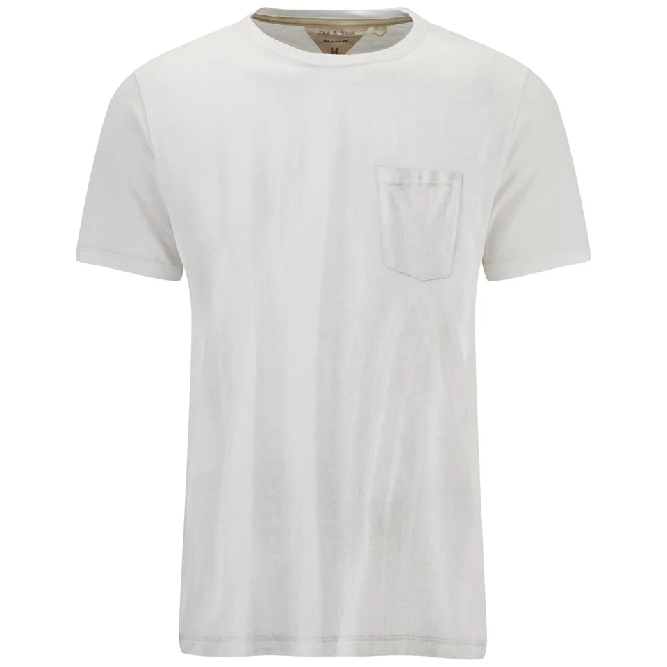 rag & bone Men's Garment Print Crew Neck T-Shirt - White Image 1