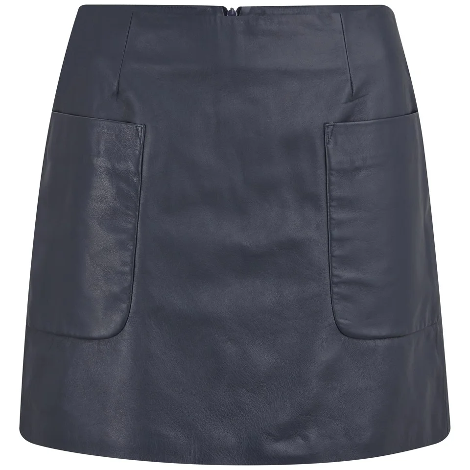 YMC Women's Leather Mini Skirt - Navy Image 1