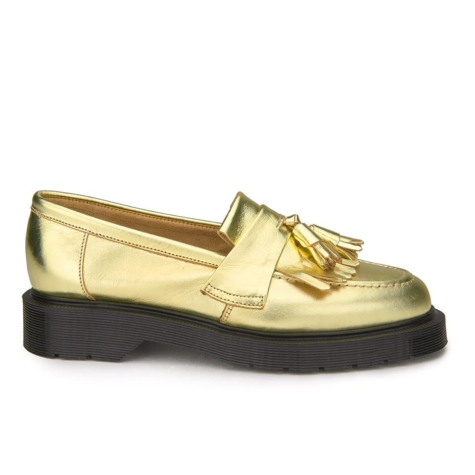 YMC Women's Solovair Leather Tassel Loafers - Gold Leather Image 1