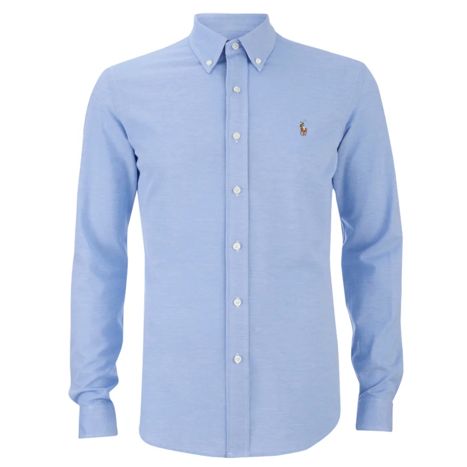 Polo Ralph Lauren Men's Pique Long Sleeve Button Down Shirt - Harbour Island Blue Image 1