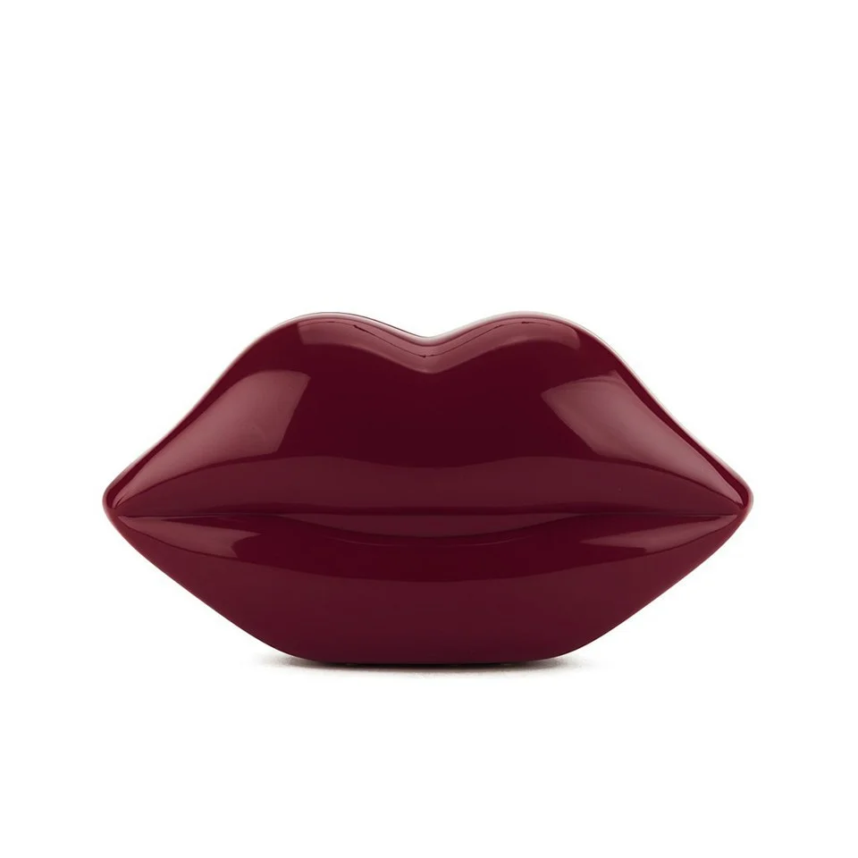 Lulu Guinness Women's Lips Perspex Clutch Bag - Garnet Red Image 1