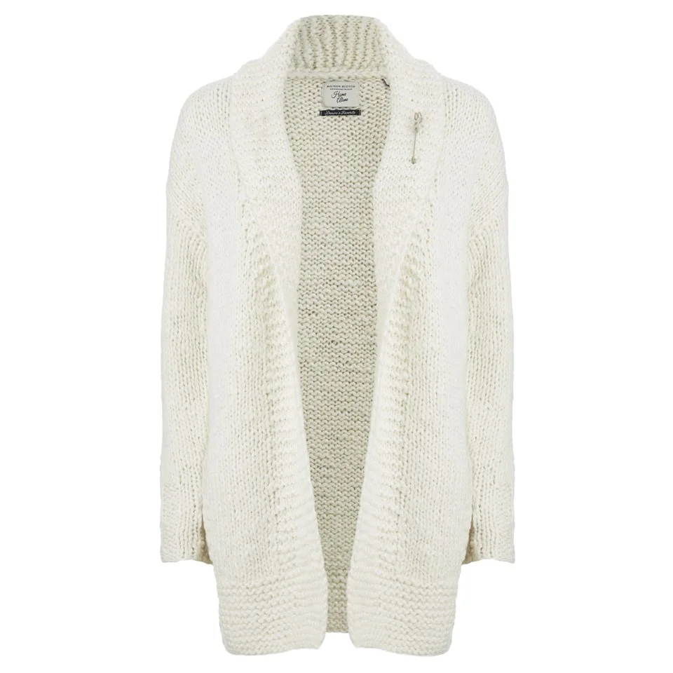 Maison Scotch Women's Home Alone Chunky Hand Knitted Cardigan - White Image 1