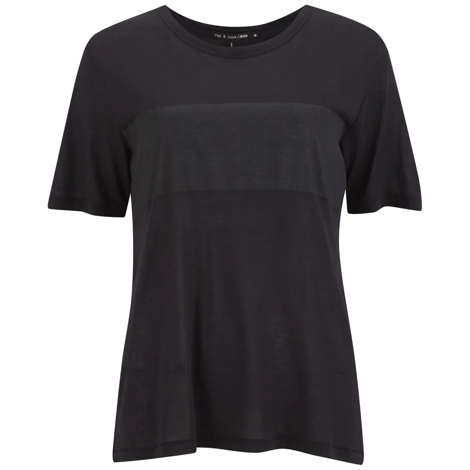 rag & bone Tomboy Stripe T-Shirt - Black Image 1