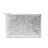 Aspinal of London Women's Essential Large Flat Pouch - Silver Crinkle - Image 1
