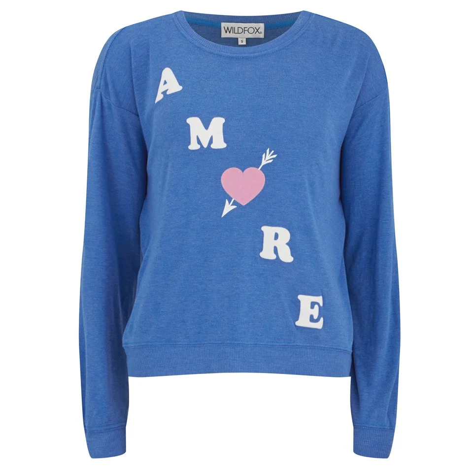 Wildfox Women's Amore Oversized Sweatshirt - Cobalt Sea Image 1