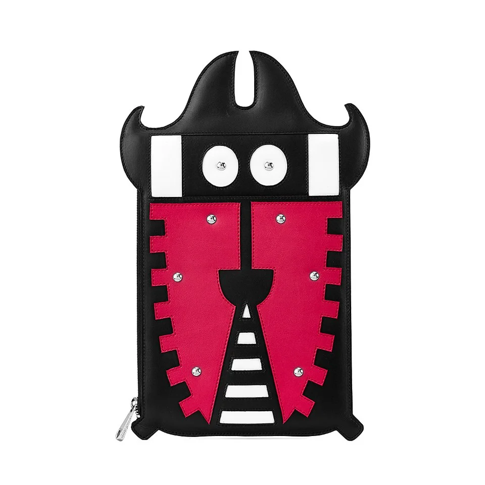 Aspinal of London Oversized Essential Bug Pouch - Deep Fuchsia/Black Image 1