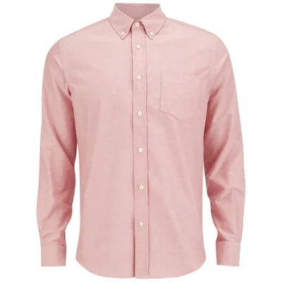 Tripl Stitched Men's Oxford Long Sleeve Shirt - Rose