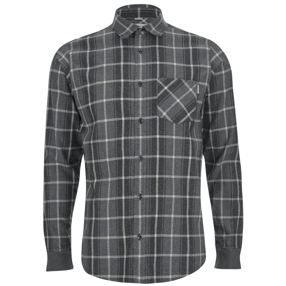 Carhartt Men's LS Sampras Shirt Rib-Knit Cuff - Dark Grey Heather Image 1