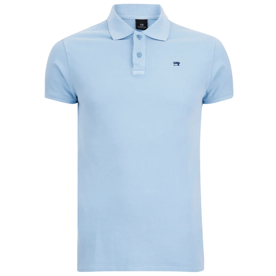 Scotch & Soda Men's Garment Dyed Polo Shirt - Blue Image 1
